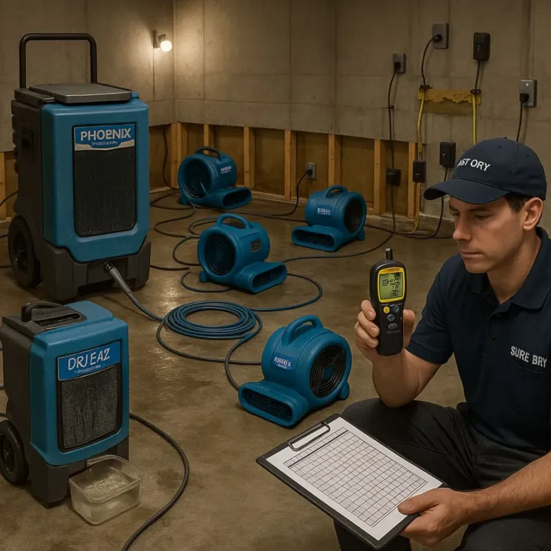 Structural Drying and Dehumidification process in South Rockwood, MI